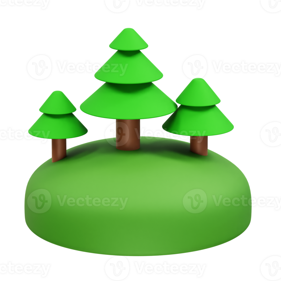 Island 3D render illustration png