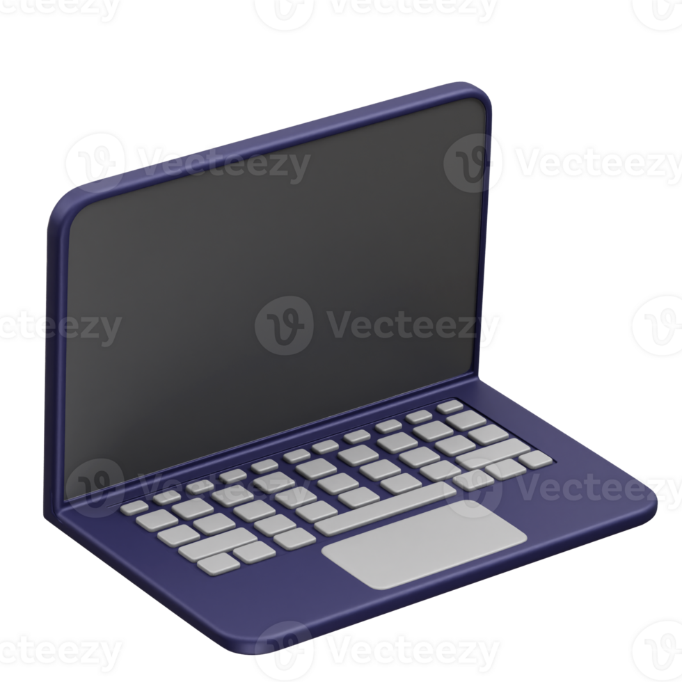 Laptop icon 3d render illustration png