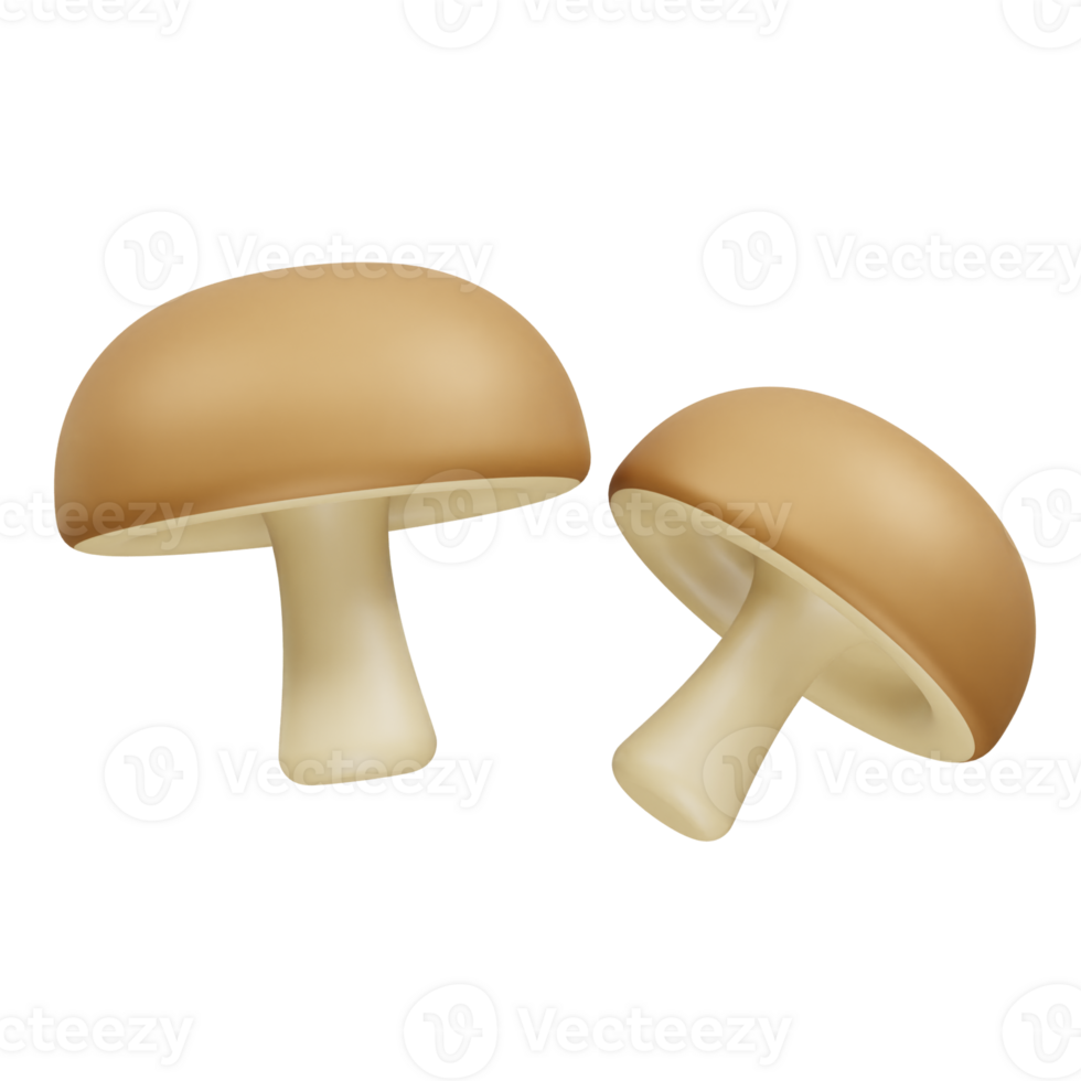 3D illustration of mushroom render png