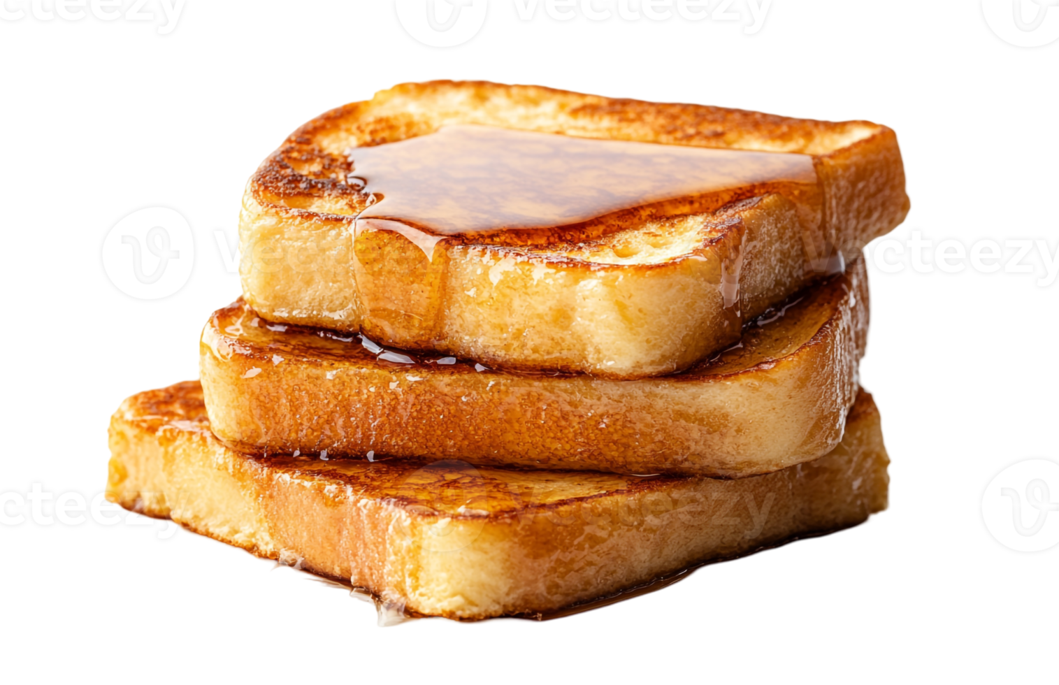 Golden-brown French toast stack with honey png