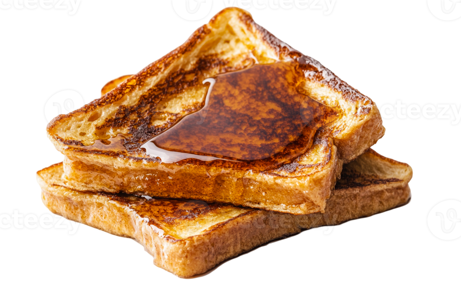Stack of French toast with honey and butter png