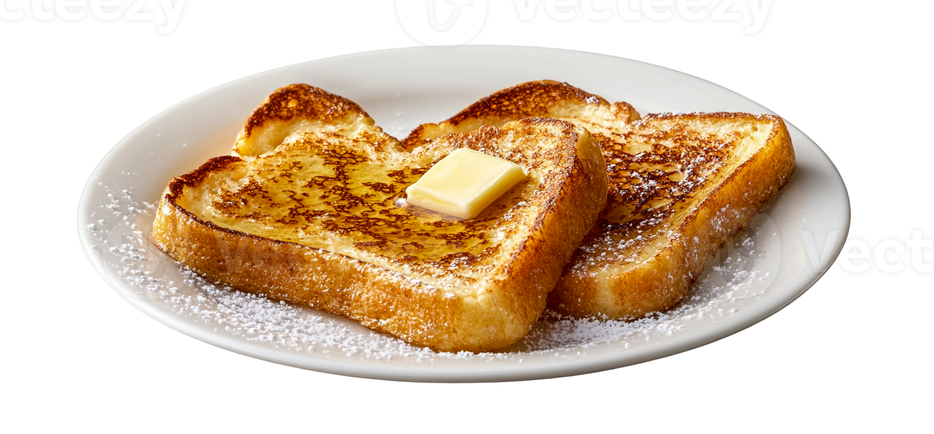 Toasted bread slices with butter on a white plate png