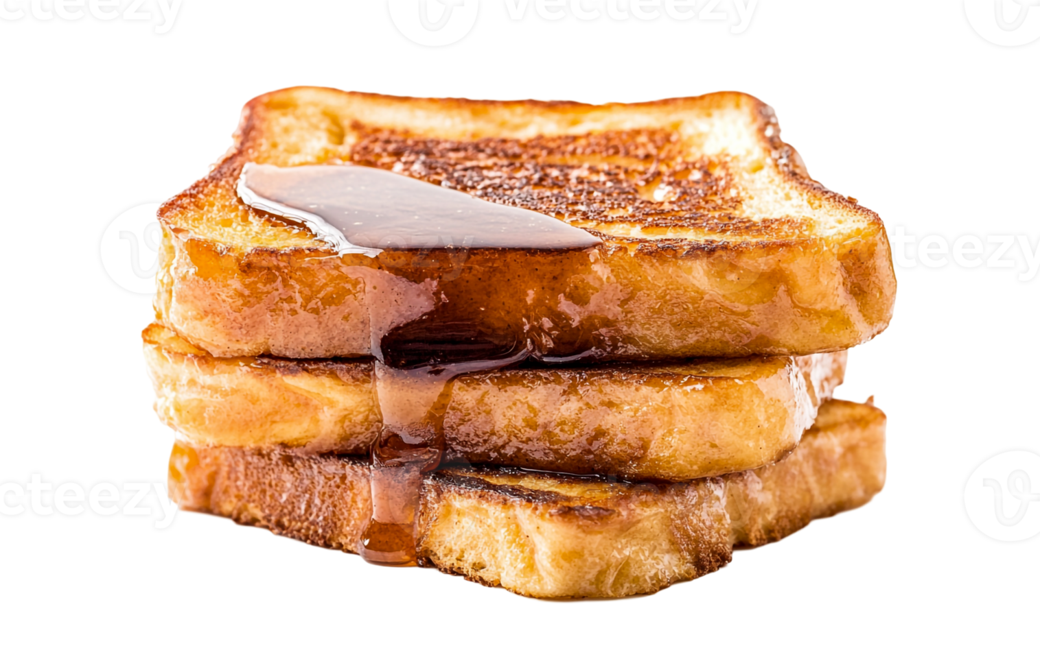 French toast slices with honey cascading down png
