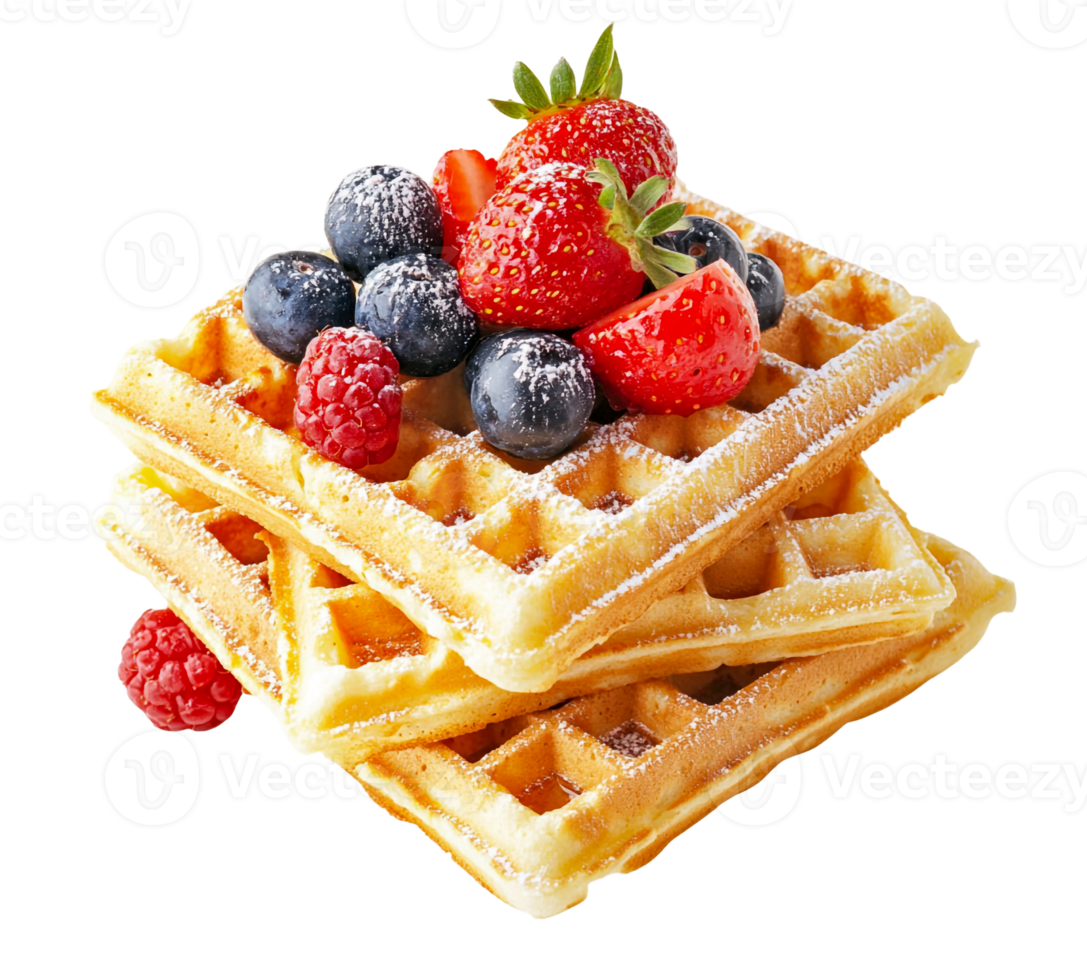 Waffle stack with mixed berries png