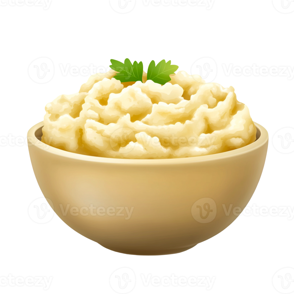Fresh mashed potatoes with melted butter png