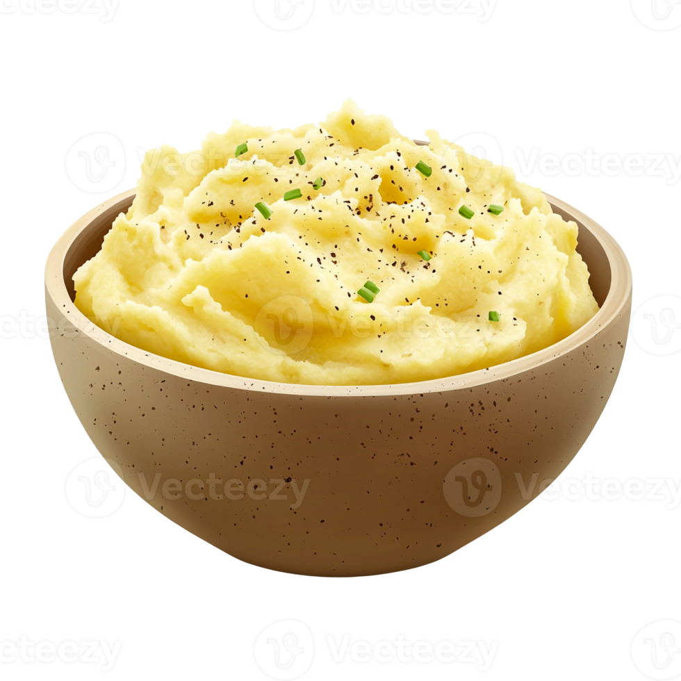 Creamy mashed potatoes with chives png