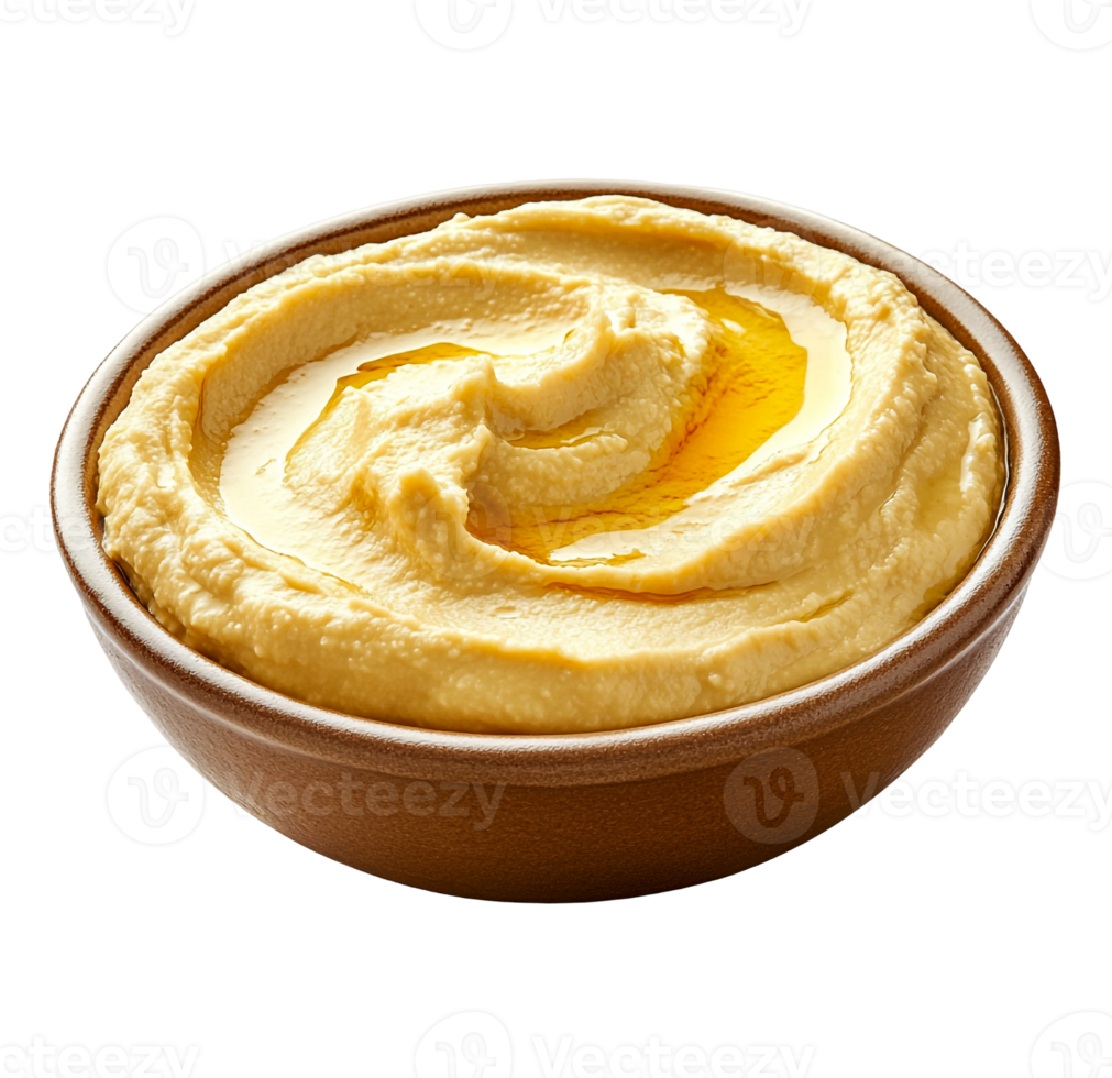 Smooth hummus with olive oil drizzle png