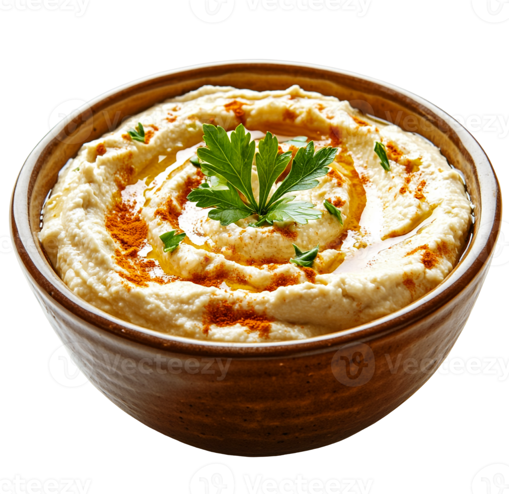 Mediterranean hummus in a bowl png
