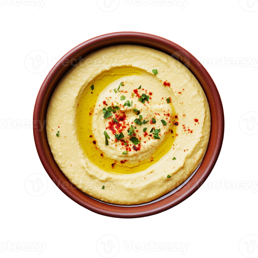 Hummus bowl with sesame seeds png