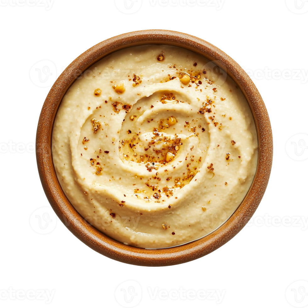 Perfectly blended hummus in a bowl png