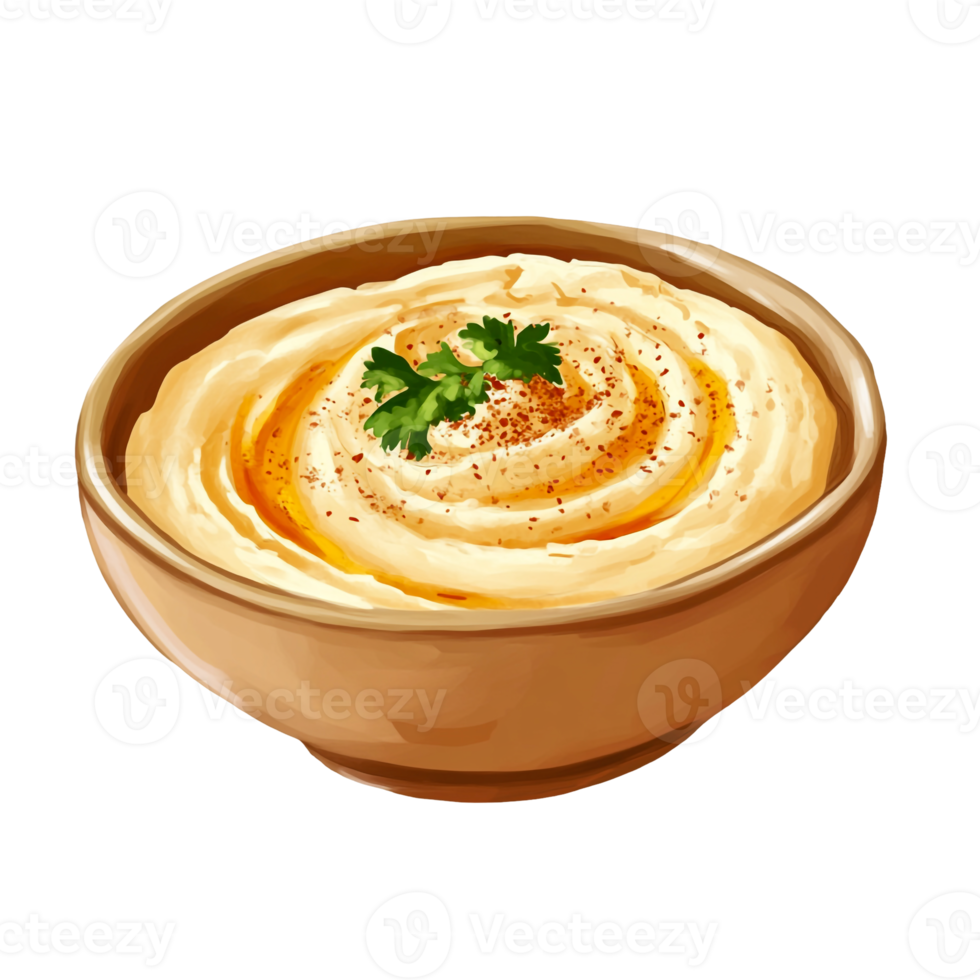 Authentic hummus with garlic png