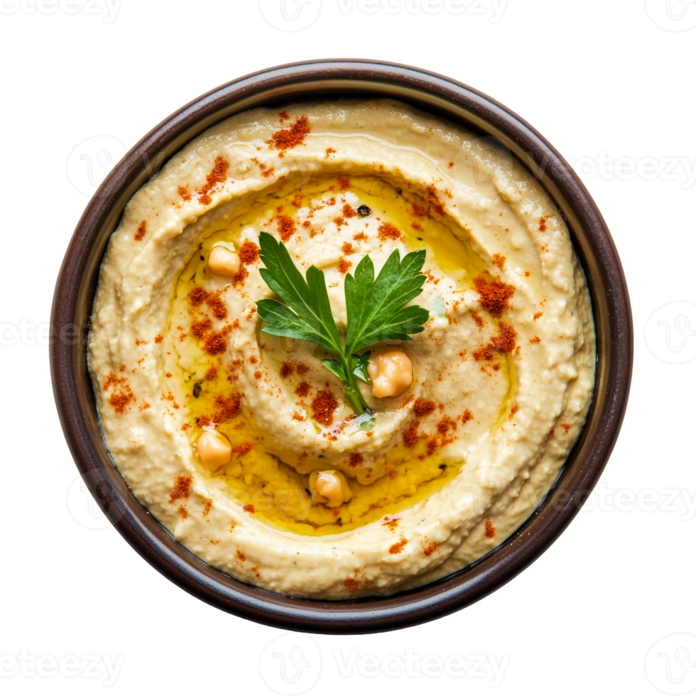 Homemade hummus with a rich texture png