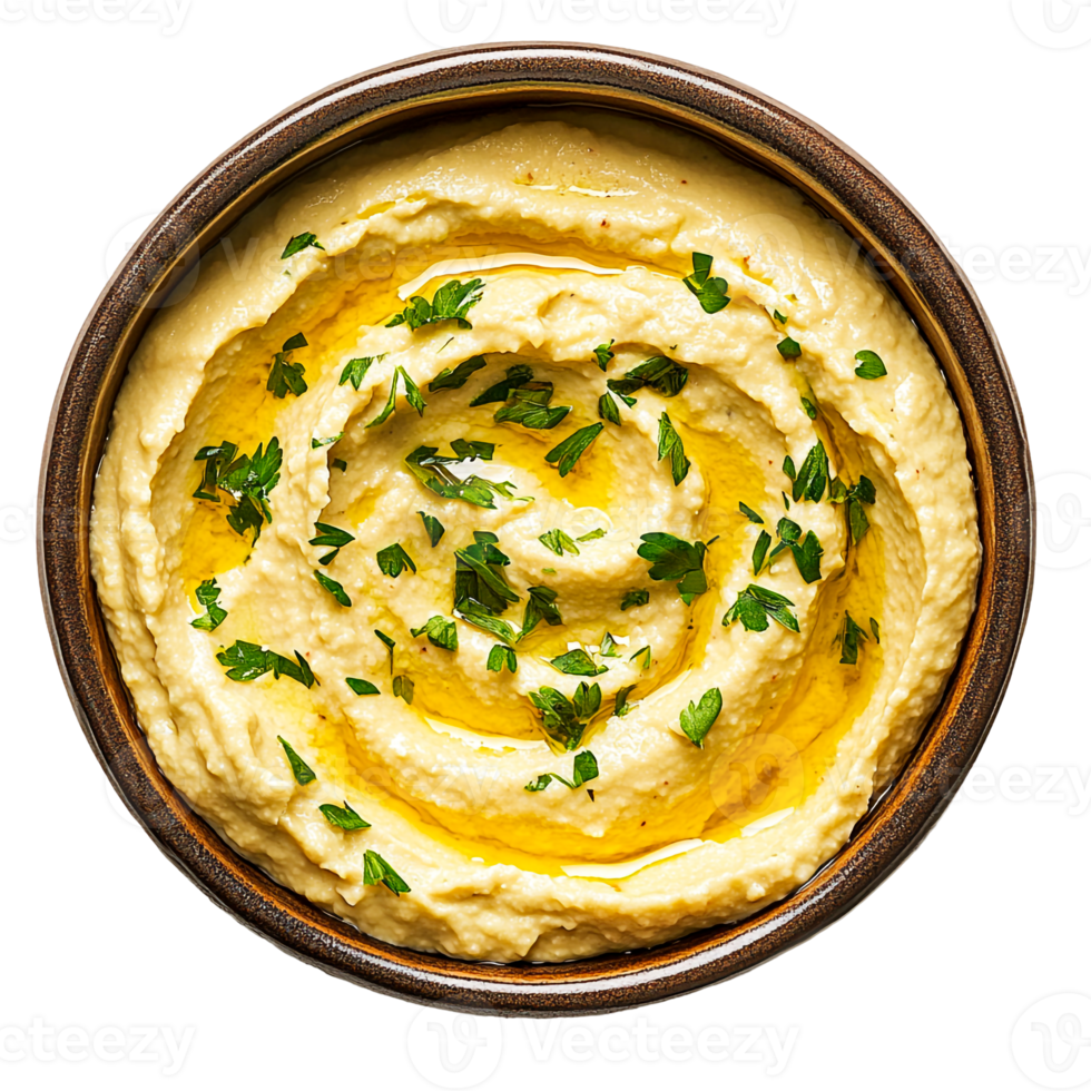 Hummus dip with a smooth texture png