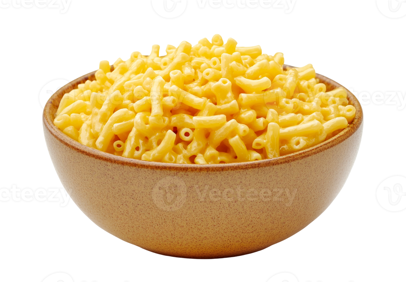 Creamy macaroni and cheese in a white bowl png