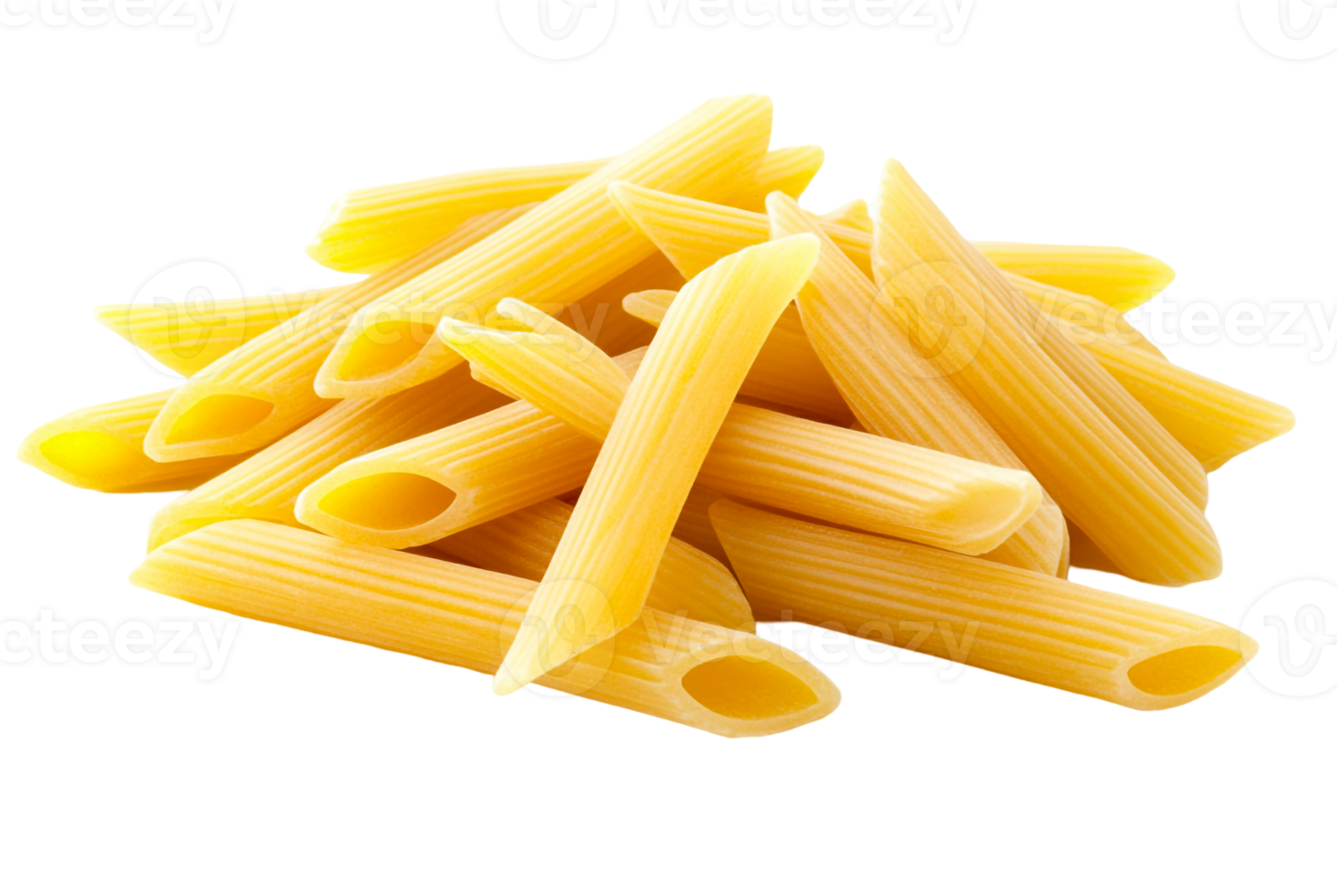 A heap of penne pasta in a vertical stack png