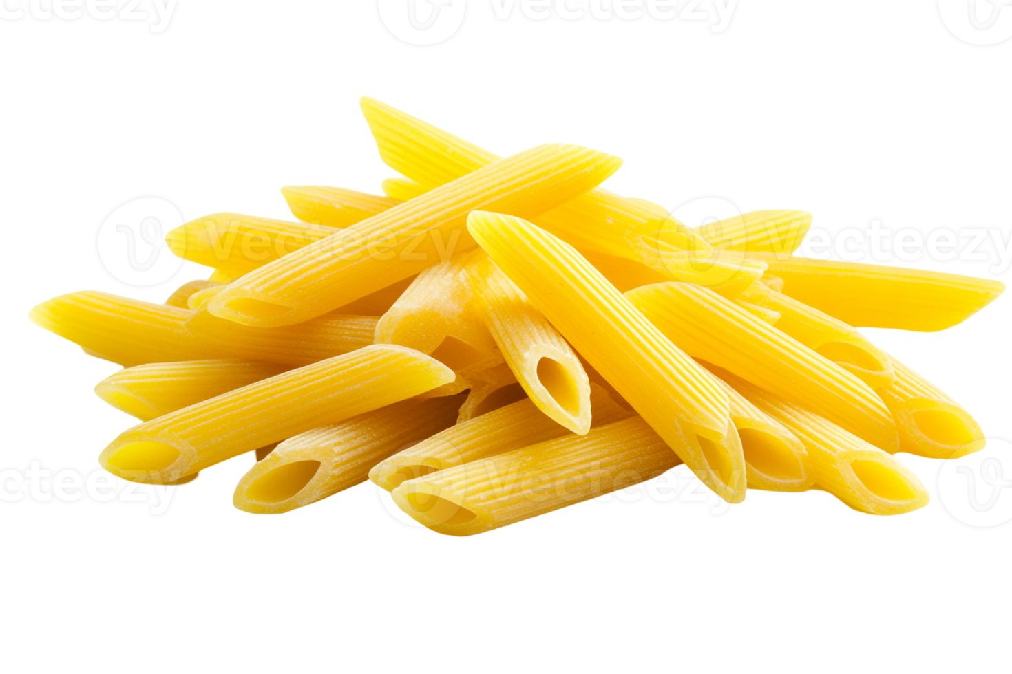 Stacked penne pasta with sharp details png