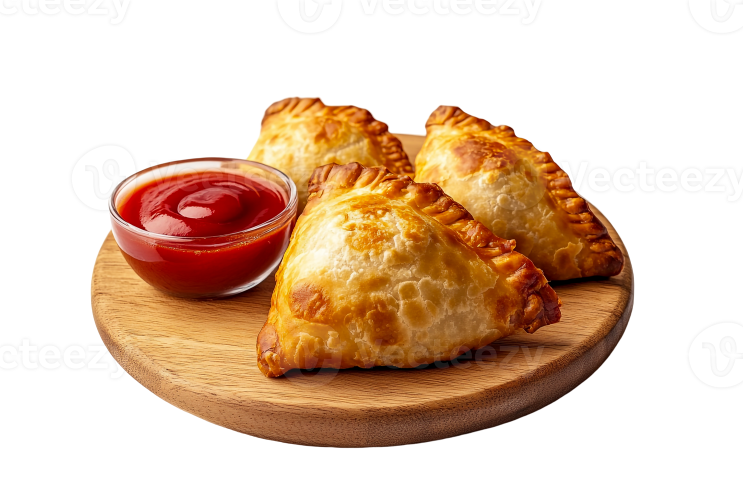 samosa on a dish with ketchup png