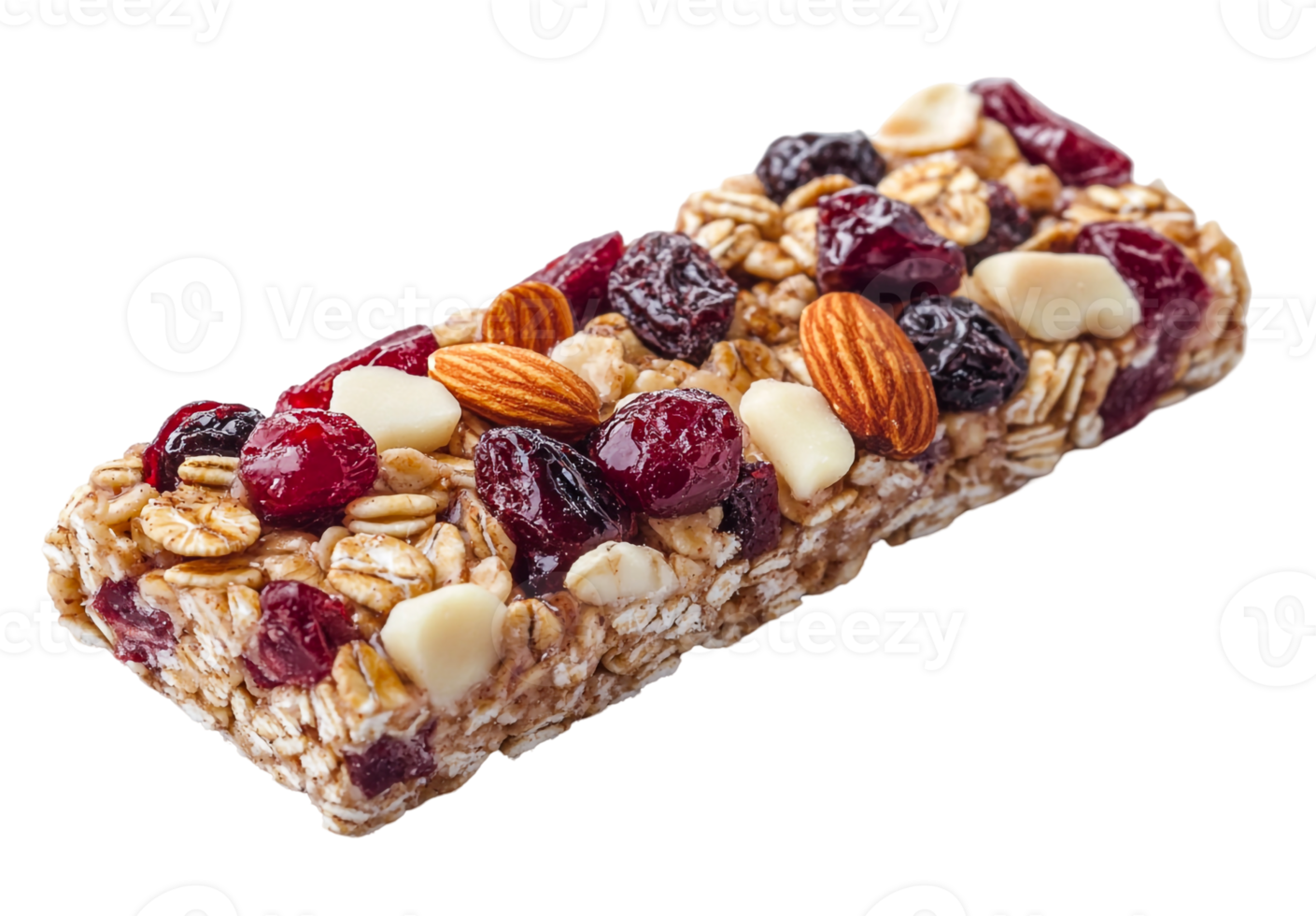 Single granola bar with nuts and oats png