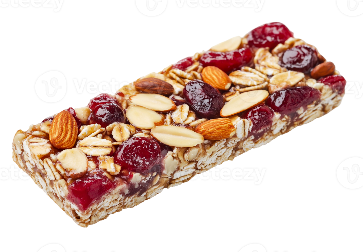 Single granola bar, top-down view png