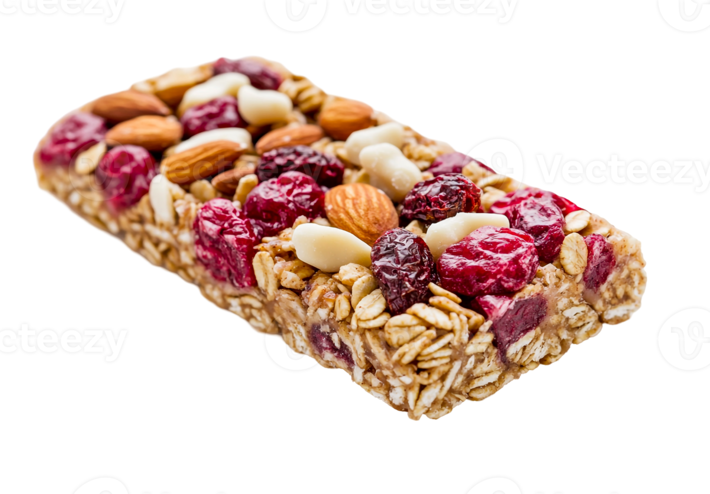 A single granola bar with honey glaze png