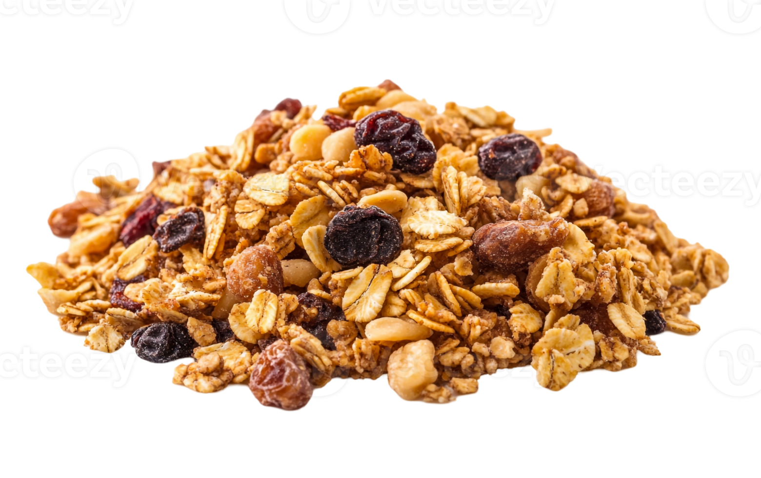 Overflowing granola mound png