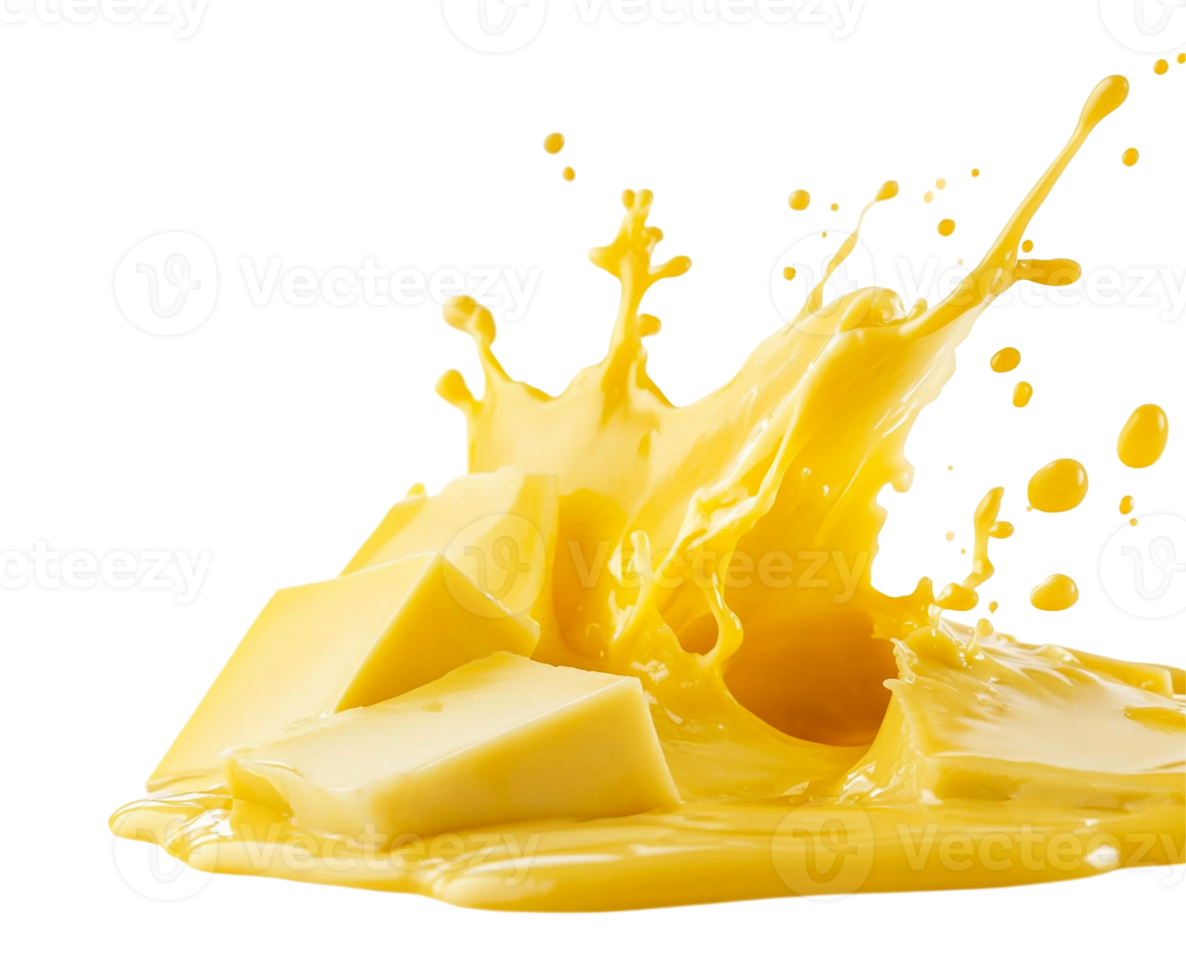 Splash of cheese sauce with slices png