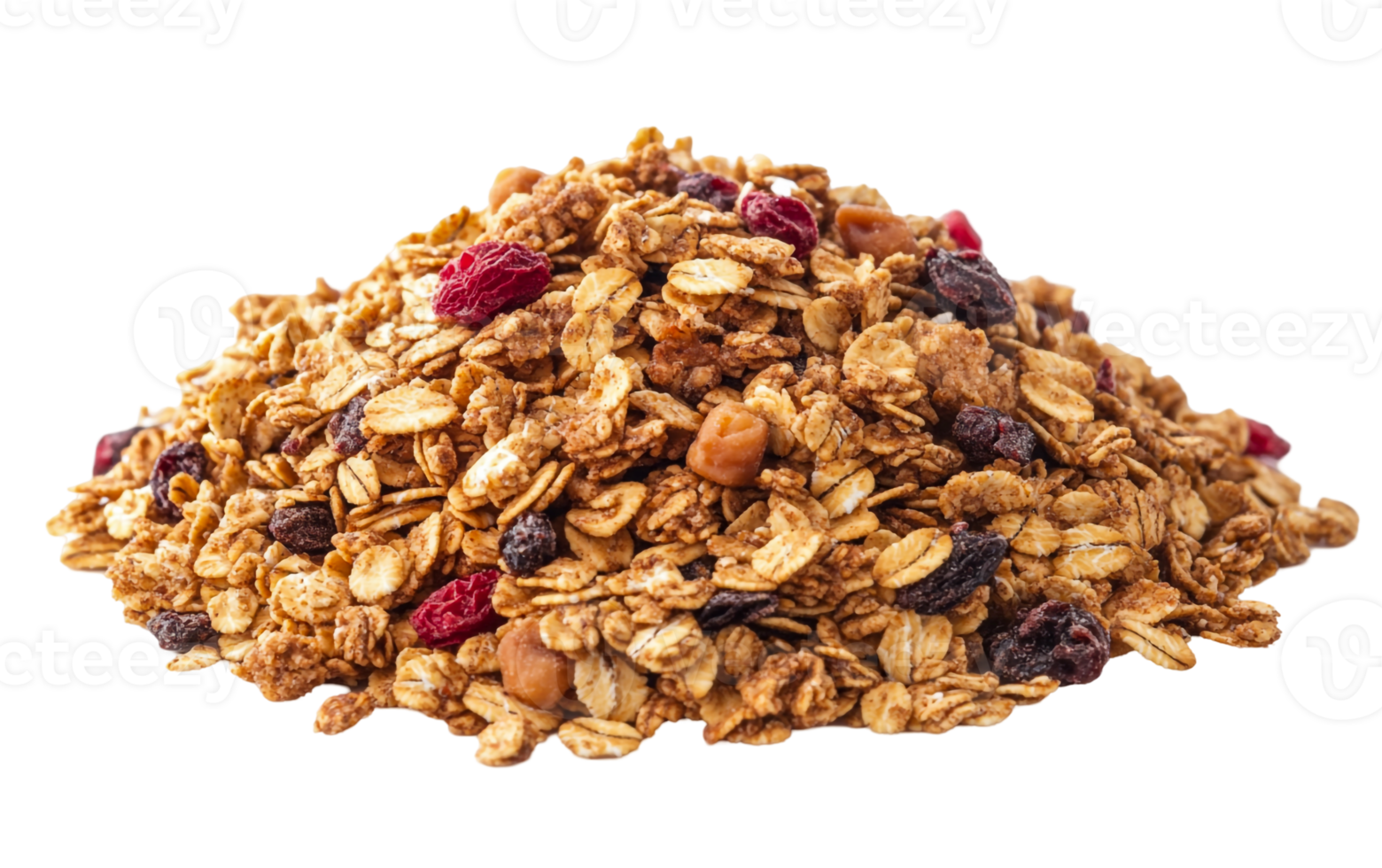 A rich mound of nutty granola png