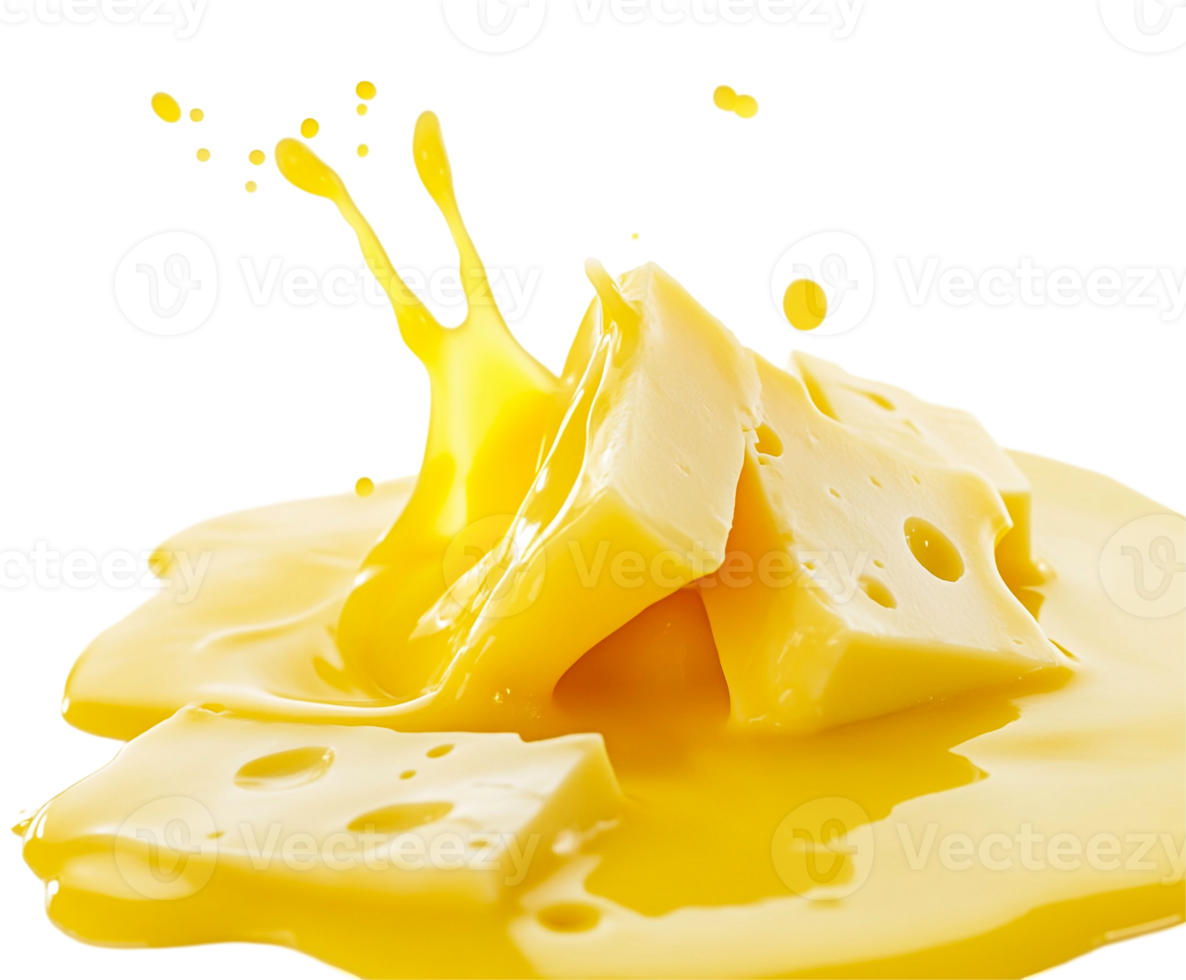 Yellow sauce bursting with cheese slices png