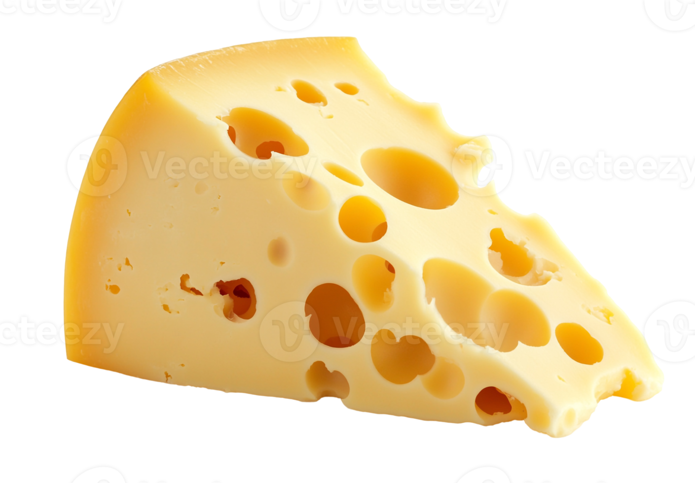 Round slice of Swiss cheese png