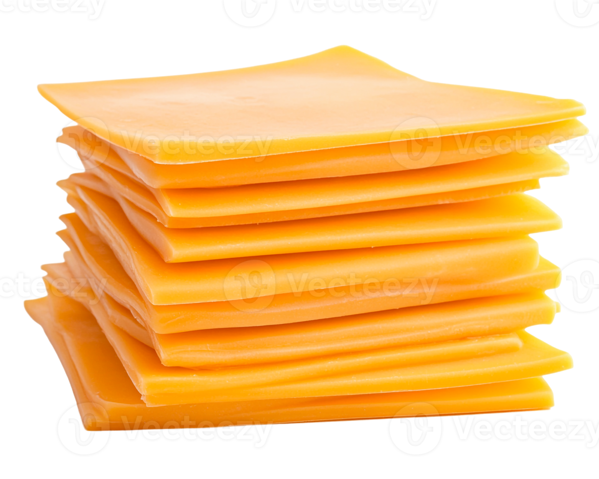 Stack of cheddar cheese slices png