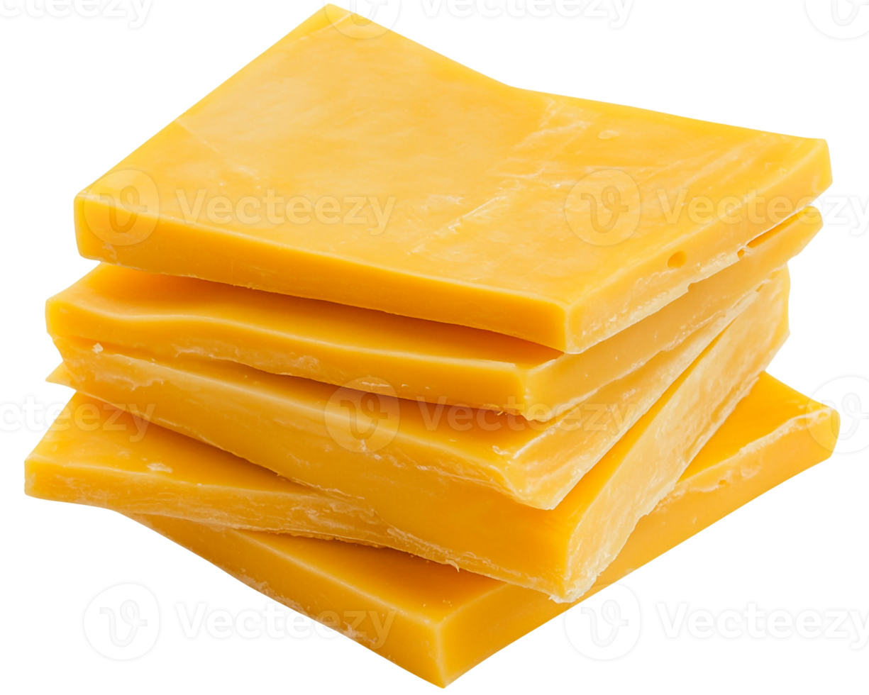 Pile of cheddar slices neatly stacked png