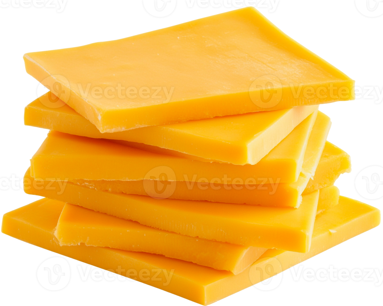 Classic cheddar slices in a pile png