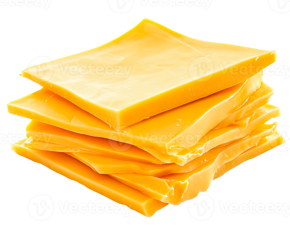 Perfectly cut cheddar slices png