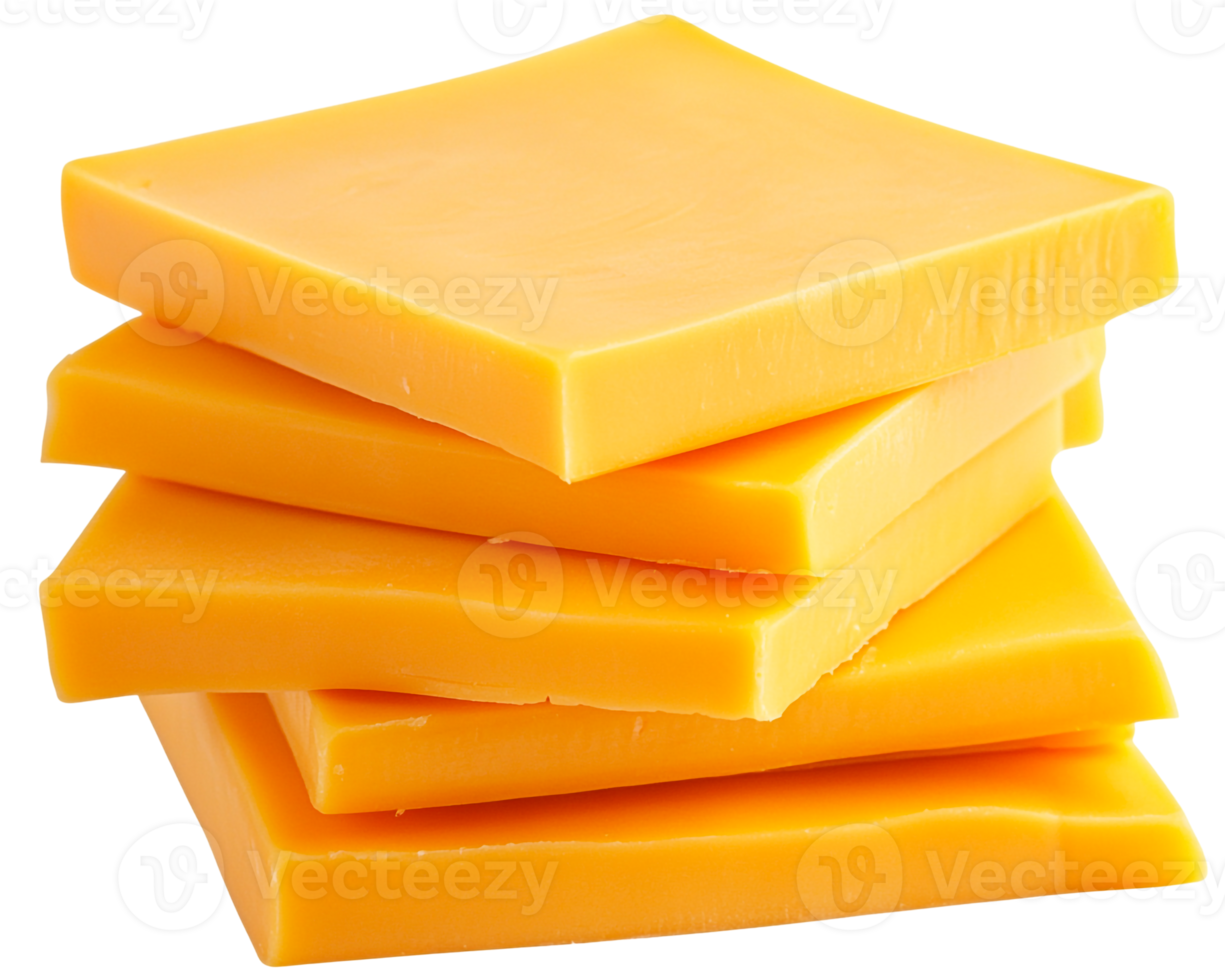 Cubed cheddar slices piled high png