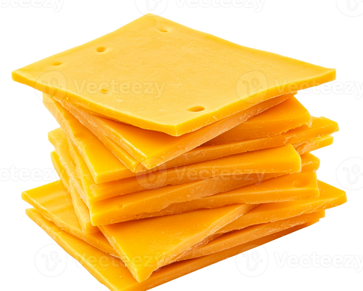 Neatly layered cheddar slices png