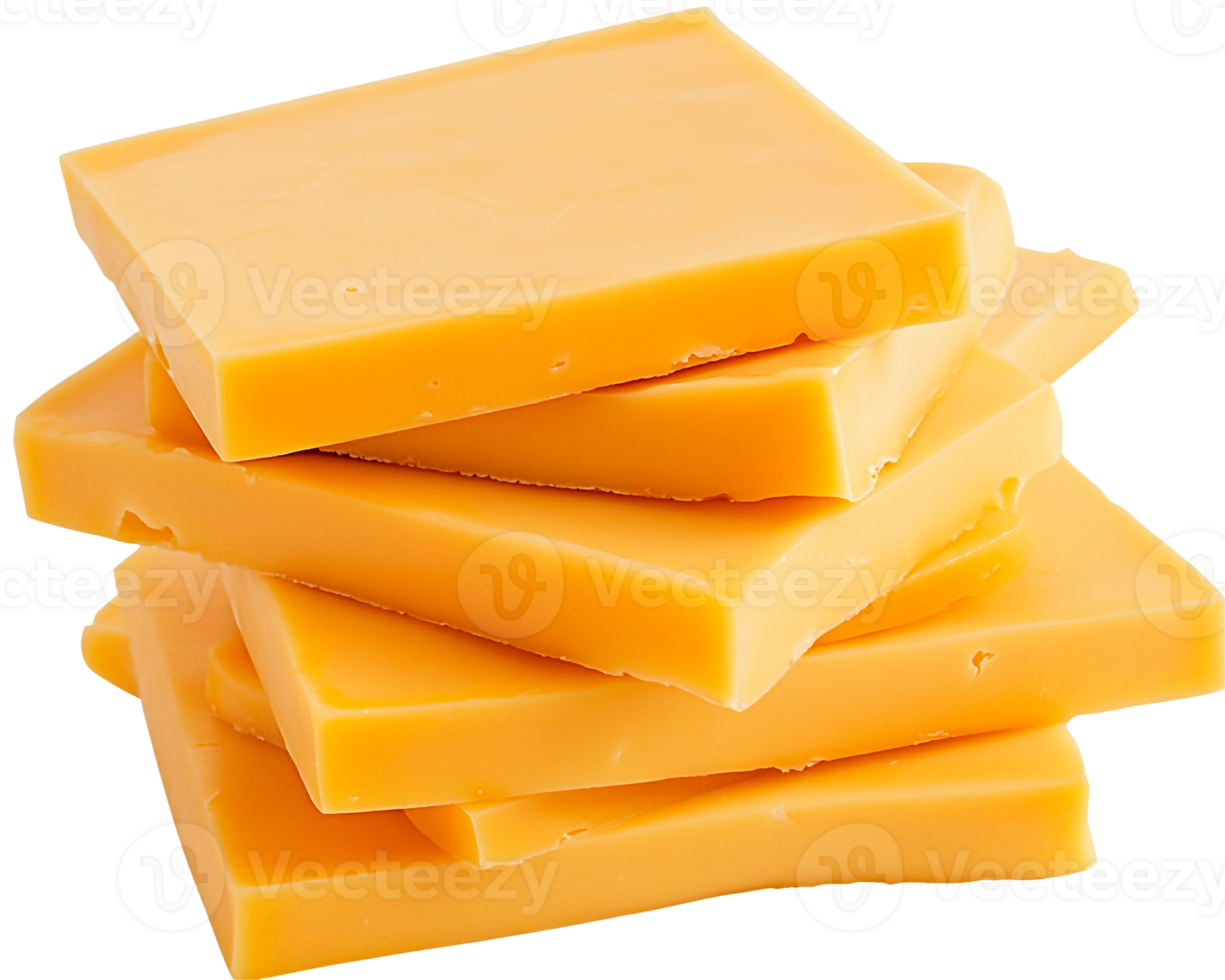 Firm cheddar slices in a row png