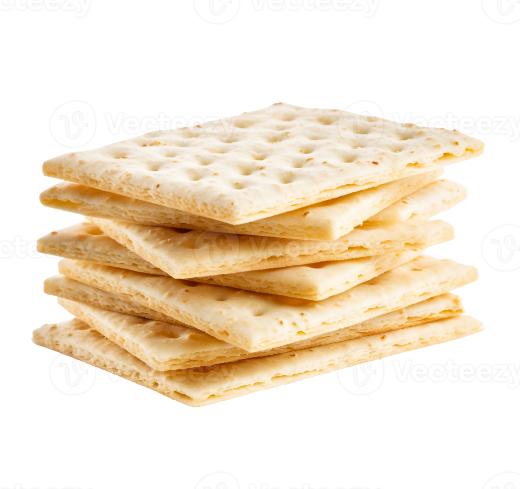 Stack of direct-style saltine crackers png