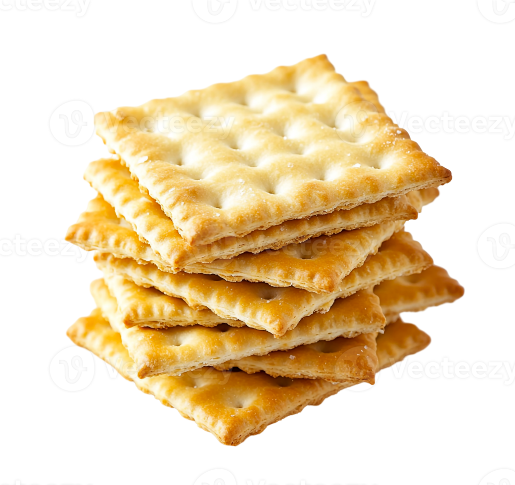 Freshly baked saltine cracker stack png