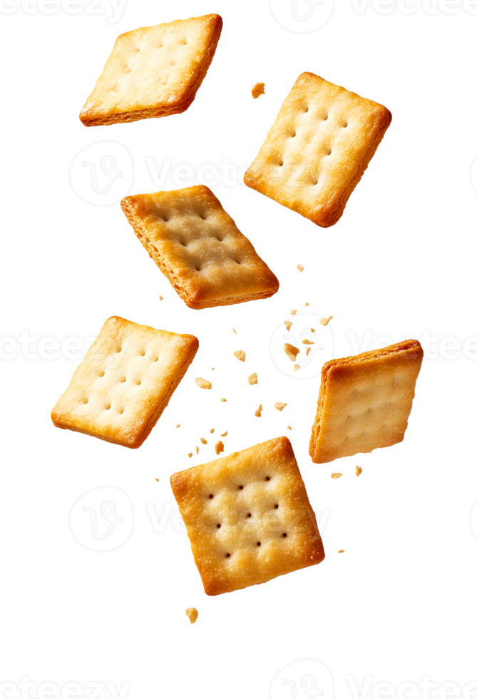 Crackers with defined edges floating png