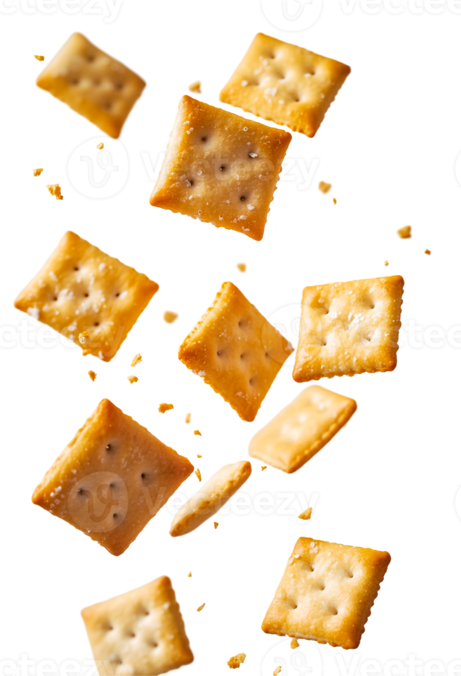 Square crackers mid-air png