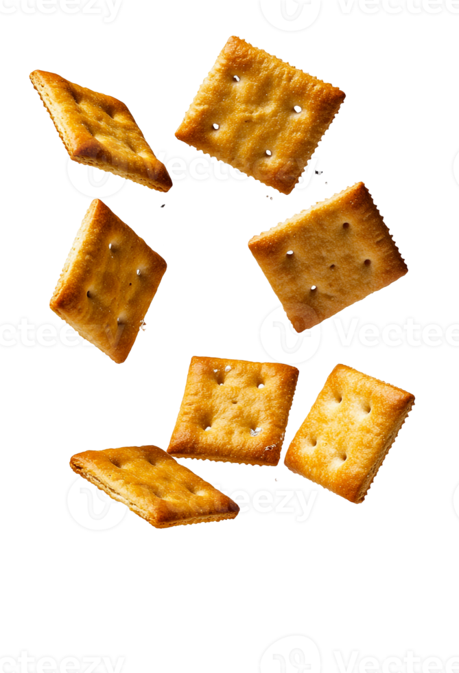 Crackers hovering with sharp corners png