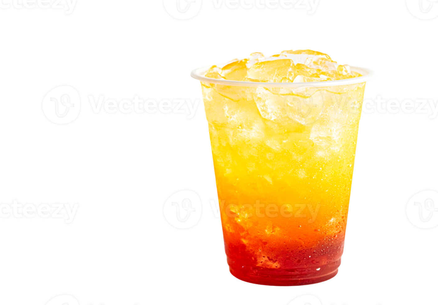 A cup of refreshing orange and yellow lemonade with ice png