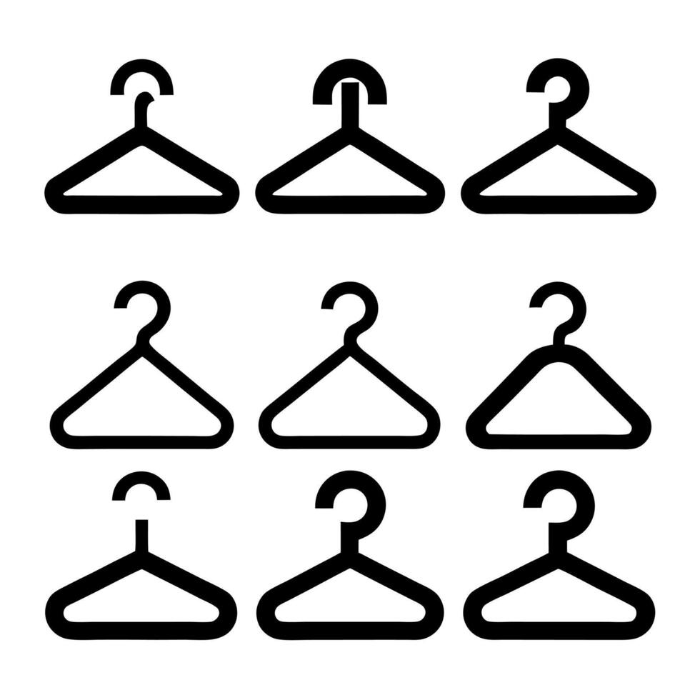 Simple Black and White Coat Hanger Icons design vector