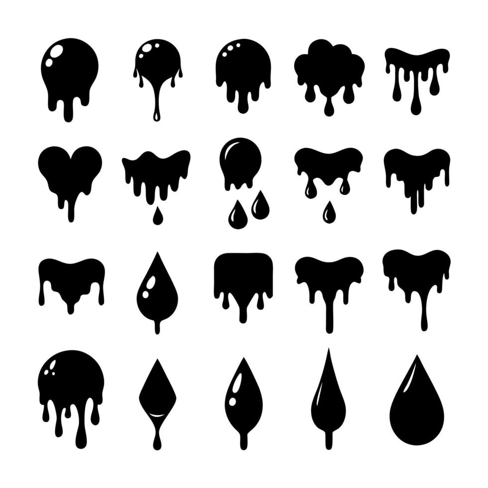Collection of Dripping Liquid Shapes design vector