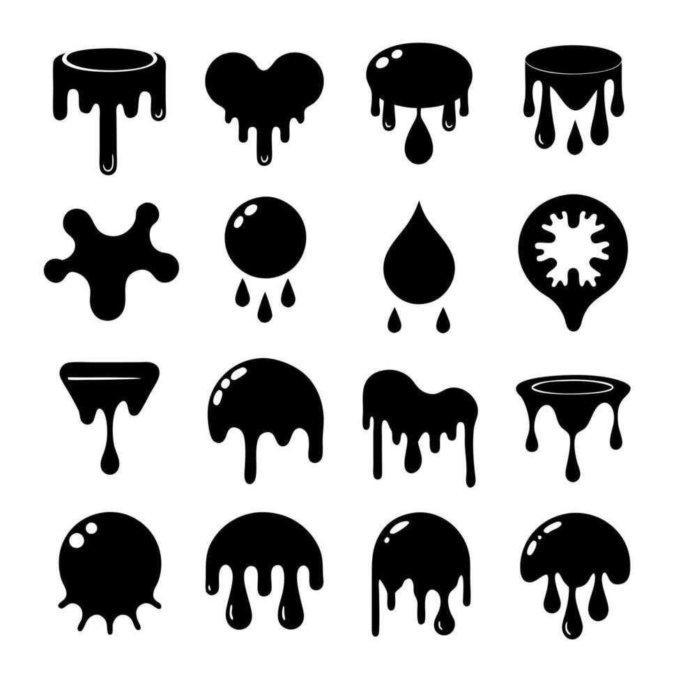 Collection of Dripping Liquid Shapes vector