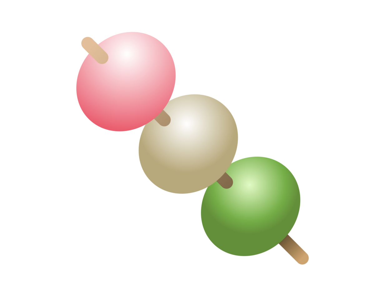 Japanese Sanshoku dango sweet dumpling snack food icon png