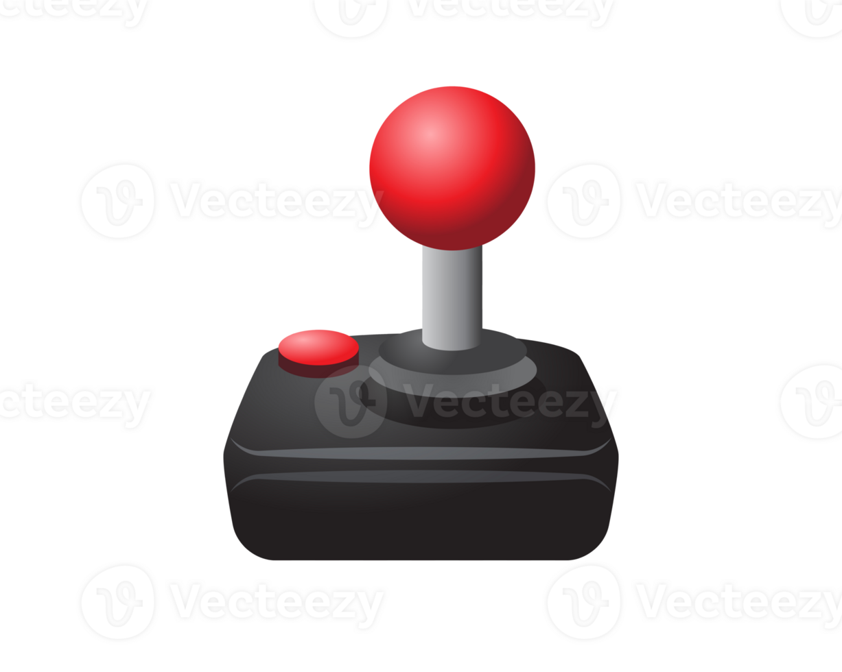 Gradient black and red game joystick controller icon png