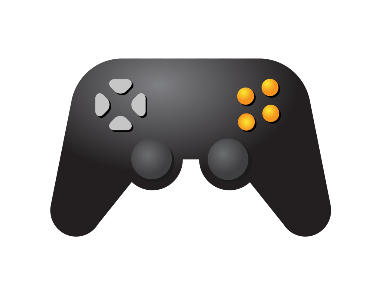 Black and red game joypad controller icon png