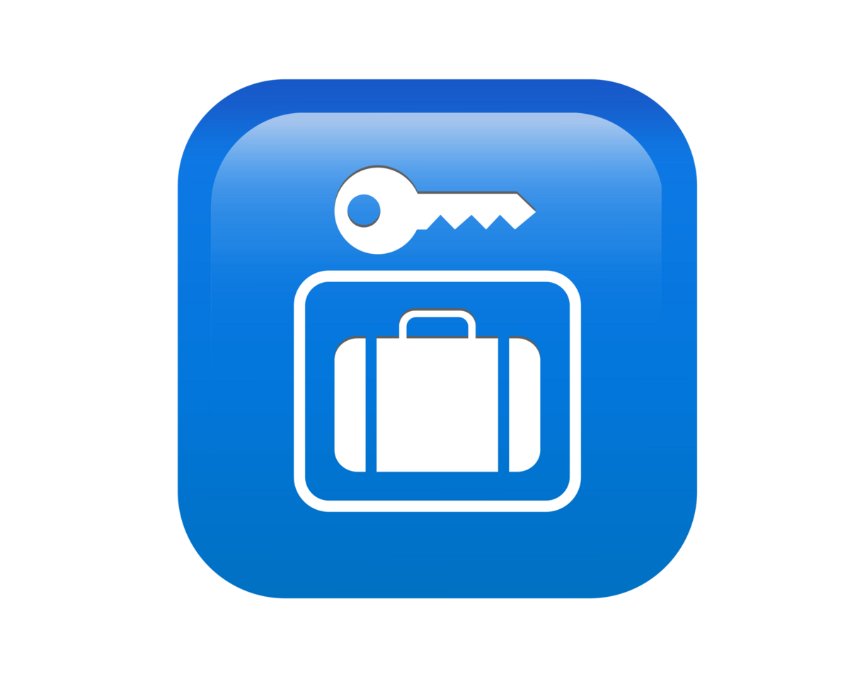 Gradient blue left luggage storage icon png
