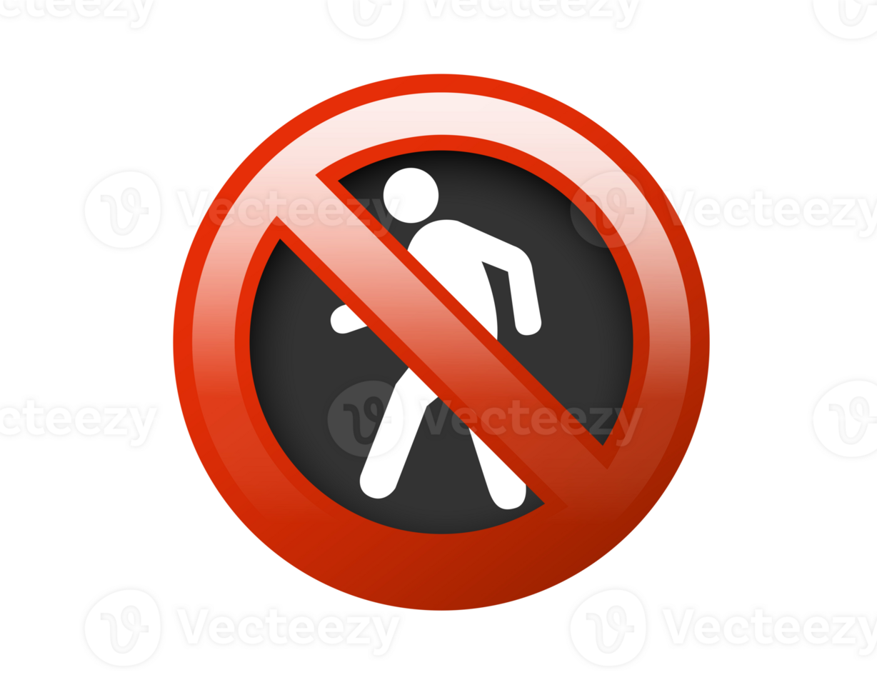 Pedestrian symbol with red circle restricted icon png